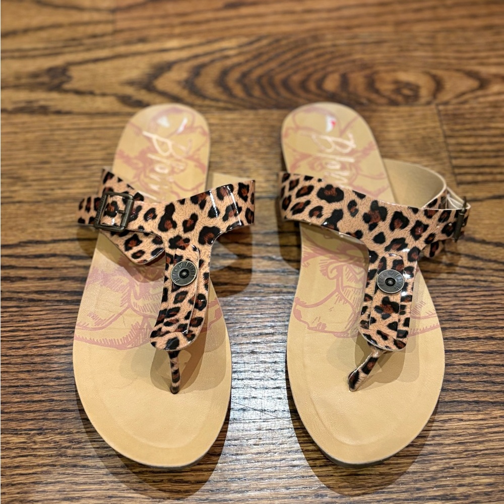 Blowfish Malibu Leopard Sandals - Size 10